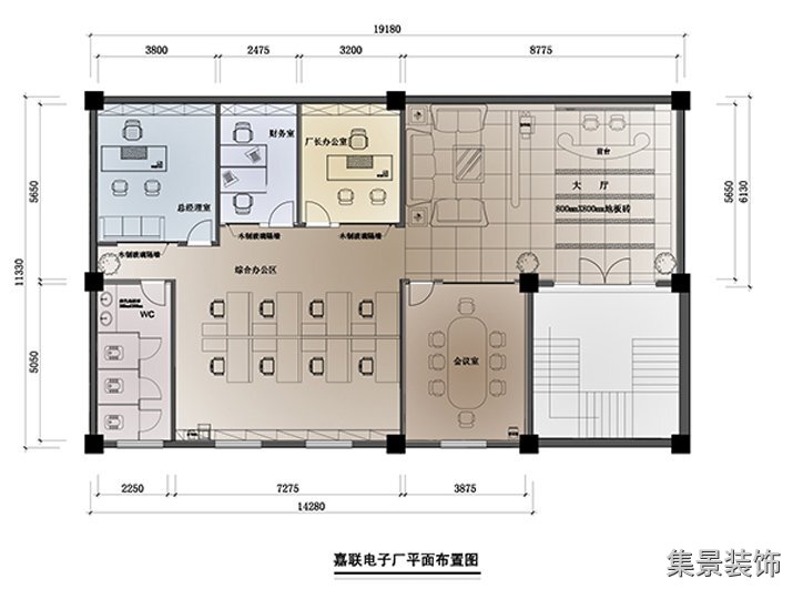 嘉聯(lián)電子廠平面裝修設(shè)計圖